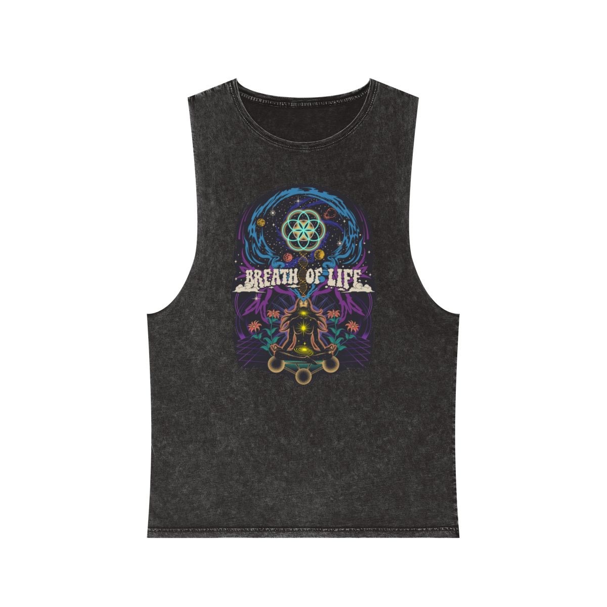 Black stonewash Breath of Life women's tank
